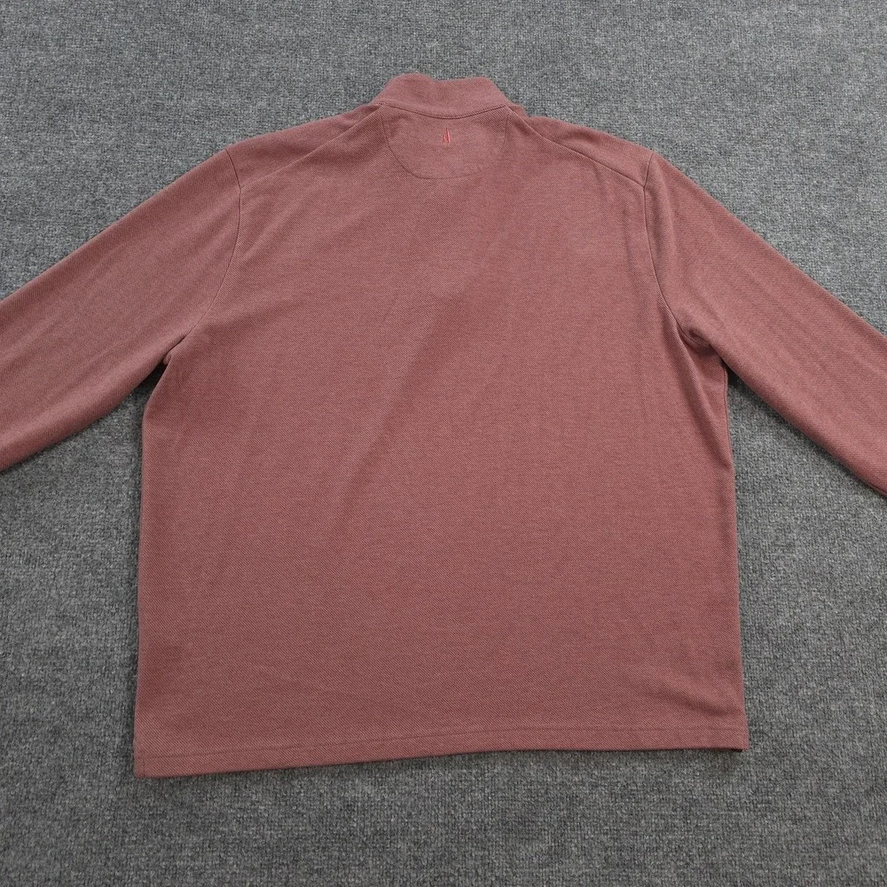Johnnie O Sweater Mens 2XL Maroon Emerson 1/4 Zip Mock Neck Pullover Preppy